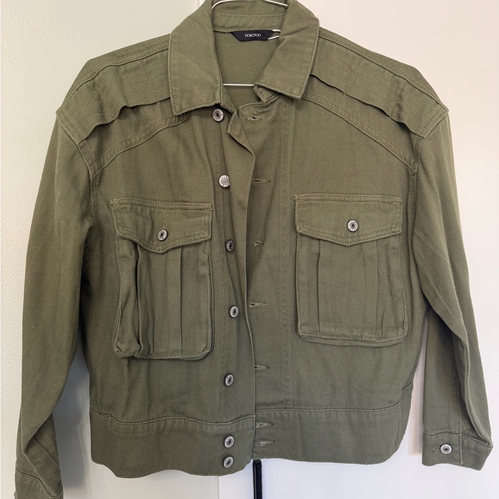 Casual Olive Utility Jacket